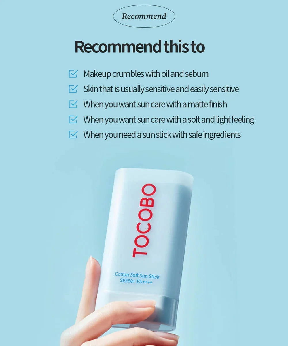 TOCOBO - COTTON SOFT SUN STICK SPF50 PA++++ HIGH PROTECTION