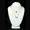DOUBLE-LAYER GOLD OVAL PENDANT NECKLACE